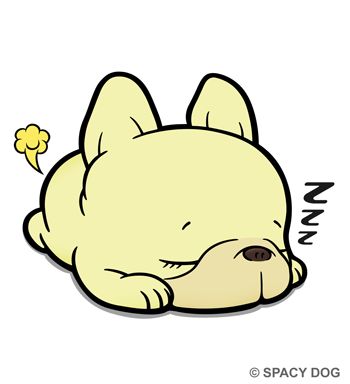 Sleeping french bulldog Cream
